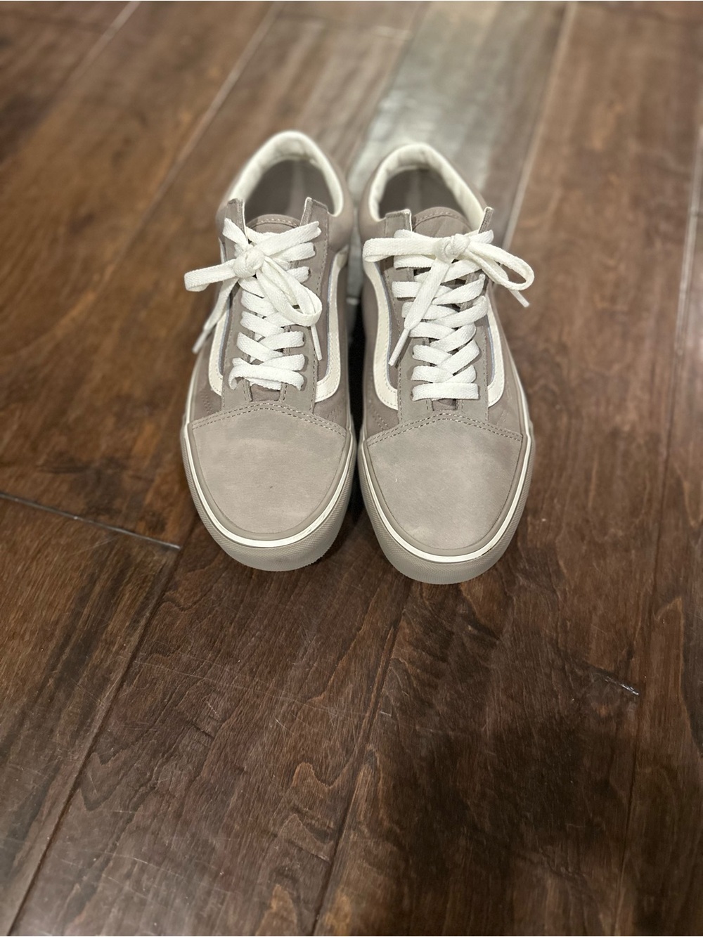 Vans Old Skool Low-Top Sneakers in Taupe and White